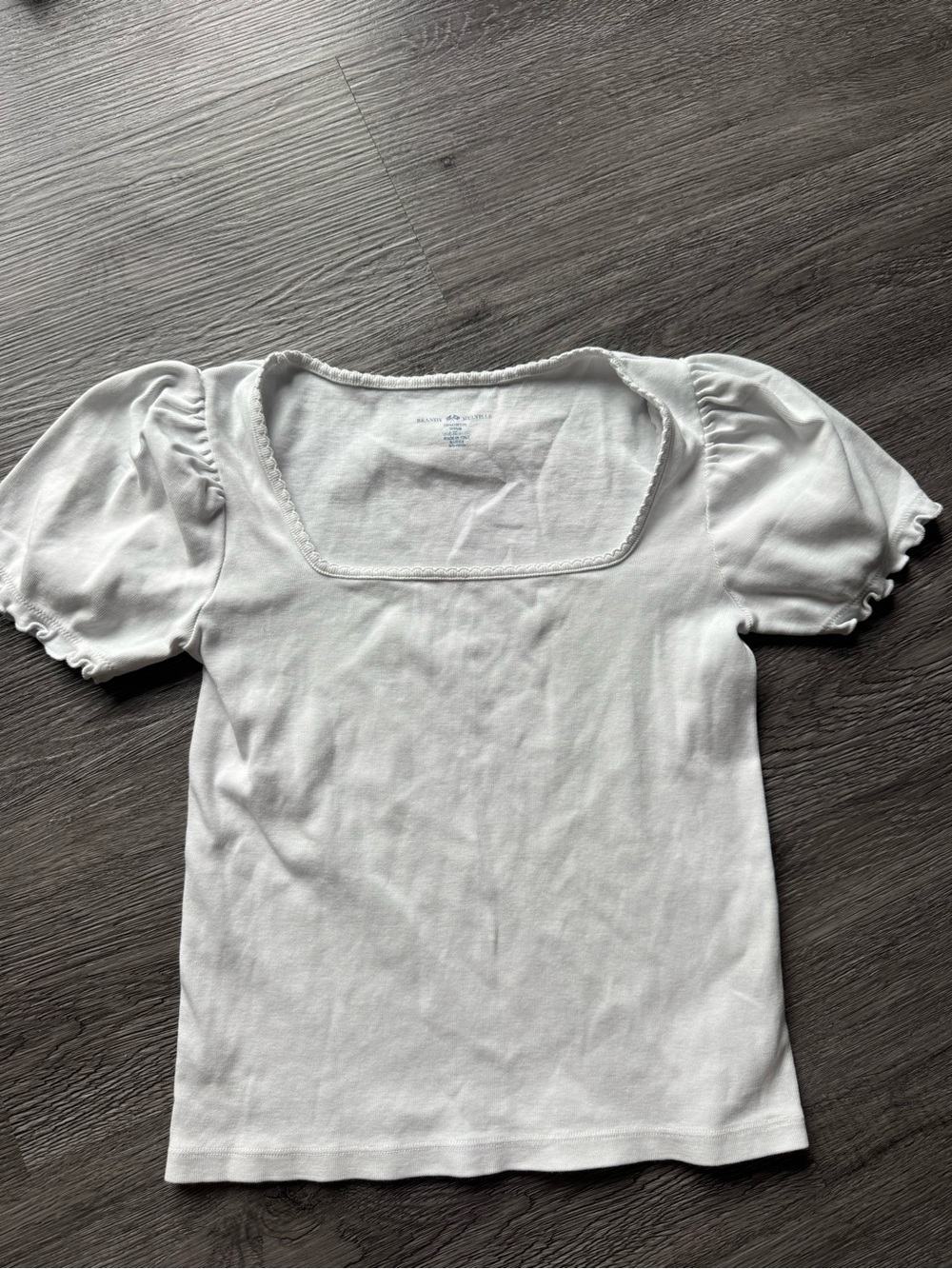 Women’s Square Neck Puff Sleeve Top -White brand melville 100% cotton